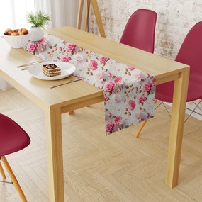 Αλέκιαστη Τραβέρσα (40x180) Dimcol Roses 465 Grey - Pink