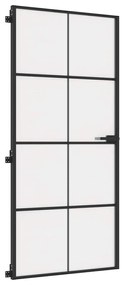 vidaXL Εσωτερική Πόρτα Μαύρη 93 x 201,5 εκ. Ψημένο Γυαλί &amp; Αλουμίνιο