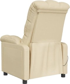vidaXL Πολυθρόνα Μασάζ Κρεμ Υφασμάτινη