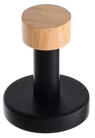 Κρεμάστρα Επιτοίχια Bamboo Essentials Μονη Μεταλλική Μαύρη - Estia