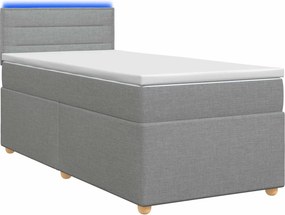 vidaXL Κρεβάτι box spring με στρώμα Ανοιχτό γκρι 80 x 200 cm Ύφασμα