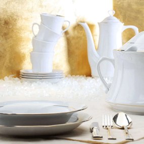 Σερβίτσιο Πιάτα Φαγητού Kamelia (Σετ 20Τμχ) 41.001.40G White-Gold Cryspo Trio 20 τμχ Porcelain