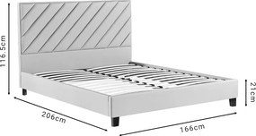 Κρεβάτι διπλό Franky pakoworld pu μπεζ 160x200εκ