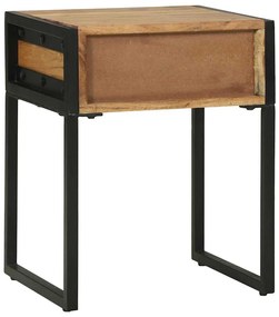 vidaXL Κομοδίνο με συρτάρι Καφέ 40 x 35 x 50 εκ. Μασίφ ξύλο ακακίας