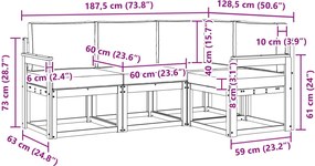 vidaXL Σειρά Καναπέ Εξωτερικού με μαξιλάρι 4 pcs Λευκό και Κρεμ