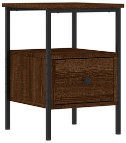 vidaXL Κομοδίνα 2 τεμ. Καφέ Δρυς 34 x 36 x 50 εκ. Επεξεργασμένο Ξύλο