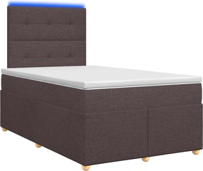 vidaXL Κρεβάτι box spring με στρώμα Σκούρο Καφέ 120 x 200 cm Ύφασμα