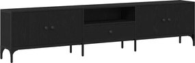 vidaXL Ντουλάπι TV 200 x 25 x 44 εκ Μαύρη δρυς Επεξεργασμένο ξύλο