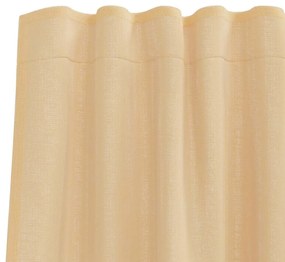 Κουρτίνες Voile με βρόχους 2 τεμάχια Άμμος 140x140 cm - Καφέ