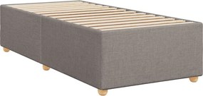 vidaXL Κρεβάτι Boxspring με Στρώμα Taupe 90x200 εκ. Υφασμάτινο
