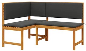 vidaXL Σετ Παγκάκι Κήπου 4 pcs Καφέ Μασίφ ξύλο ακακίας
