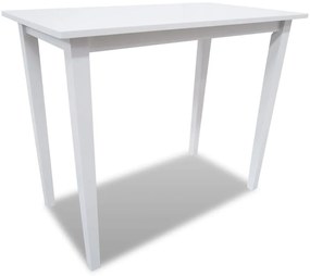 Σετ Κονσόλα Τραπέζι και 4 Καρέκλες Μπαρ Λευκό Ξύλινο