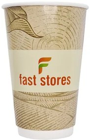 FAST STORES χάρτινα ποτήρια καφέ, 16oz, χωρίς καπάκι, 20τμχ