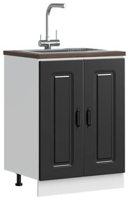 vidaXL Ντουλάπι βάσης νεροχύτη Kalmar Μαύρο 60x46x81,5 εκ. Επεξ. Ξύλο