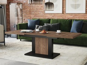 Πολυμορφικό τραπέζι σαλονιού Glendale 103, Σκούρα δρυς, Μαύρο, 60x70x120cm, 55 kg, Πλαστικοποιημένη μοριοσανίδα, Γωνιακό | Epipla1.gr