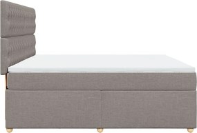 vidaXL Κρεβάτι Boxspring με Στρώμα Taupe 180x200 εκ. Υφασμάτινο