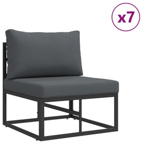 vidaXL Σετ Καναπέ Κήπου 12 pcs Μαύρο 71.5 x 71.5 x 71 εκ Αλουμίνιο