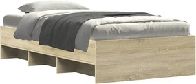 vidaXL Πλαίσιο Κρεβ. Χωρ. Στρώμα Sonoma Δρυς 90 x 190 εκ. Επεξ. Ξύλο