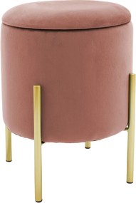 Σκαμπό Creativity pakoworld βελούδο σάπιο μήλο-χρυσό Φ35x42εκ