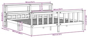 Σκελετός Κρεβατιού Χωρίς Στρώμα 180x200 εκ Μασίφ Ξύλο Πεύκου - Καφέ