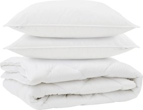 vidaXL Διπλωμένη Κουβέρτα Όλων των Εποχών 3 pcs Λευκό Μικροΐνες