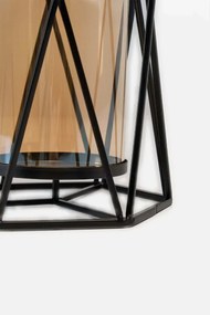 Κηροπήγιο από γυαλί Μαύρο 10x11 cm