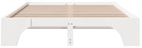 vidaXL Κρεβάτι Λευκό Μασίφ ξύλο 160 x 200 cm Ανθεκτικό Κρεβάτι