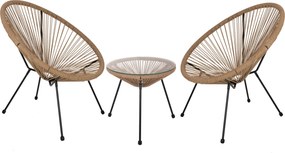 ΣΕΤ ΕΞΩΤ.ΧΩΡΟΥ 3ΤΜΧ ACAPULCO HM21111 ΤΡΑΠΕΖΙ &amp; 2 ΠΟΛΥΘΡΟΝΕΣ ΣΕ ΜΑΥΡΟ-ΜΠΕΖ