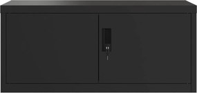 vidaXL Αρχειοθήκη Μαύρη 90 x 40 x 130 εκ. Ατσάλινη