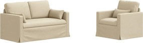 vidaXL Σετ Καναπέ 2 pcs Κρεμ 139 x 78 x 80 εκ ύφασμα