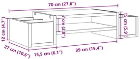 Βάση Οθόνης με Αποθ. Καπνιστή Δρυς 70x27x15 εκ Επεξεργ. Ξύλο - Καφέ