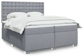 ΚΡΕΒΑΤΙ BOXSPRING ΜΕ ΣΤΡΩΜΑ ΑΝΟΙΧΤΟ ΓΚΡΙ 200X200 ΕΚ. ΥΦΑΣΜΑΤΙΝΟ 3290609