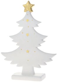 Χριστουγεννιάτικο Διακοσμητικό Δέντρο Κεραμικό Λευκό-Χρυσό iliadis 19x5x25εκ. 81482