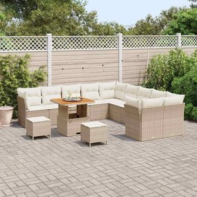 vidaXL Σετ Καναπέ Κήπου 13 pcs Μπεζ συνθετικό ρατάν