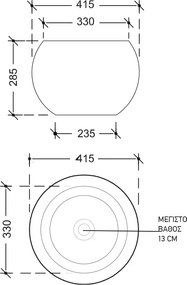 Sfera White Gloss Ø41 - Επιτραπέζιος νιπτήρας