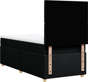 vidaXL Κρεβάτι Boxspring με Στρώμα Μαύρο 100 x 200 εκ. Υφασμάτινο