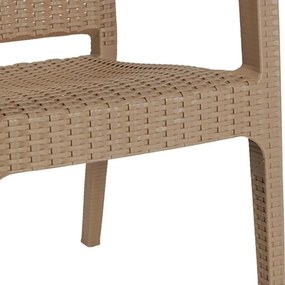 Τραπεζαρία Groovy-Halcyon σετ 5τεμ PP cappuccino 80x80x74,5εκ. 80x80x74.5 εκ.