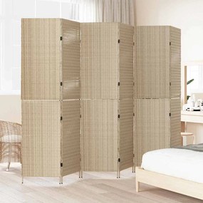vidaXL Διαχωριστικό Δωματίου Μπεζ 294 x 180 cm συνθετικό ρατάν