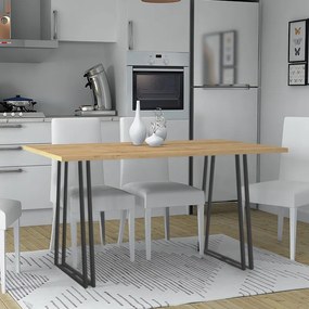 Τραπέζι Gable Megapap μεταλλικό - μελαμίνης χρώμα sonoma - ανθρακί 140x80x76εκ.-GP028-0069,1