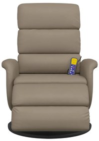 vidaXL Πολυθρόνα Μασάζ Ανακλινόμενη με Υποπόδιο Καπουτσίνο