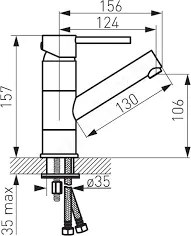Ferro Fiesta BFI2A - Μπαταρία νιπτήρα χρωμέ