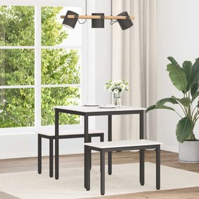 vidaXL Τραπεζαρία Λευκό 70 x 70 x 75 cm Στερεά ξυλεία πεύκου