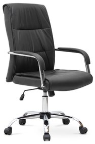 Καρέκλα γραφείου διευθυντική Matteo Megapap από τεχνόδερμα χρώμα μαύρο 60x66x105/115εκ. - 0223116