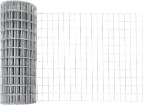 vidaXL Τεντώτο με στήριγμα Ασημί 1 x 25 m Ατσάλι