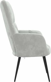 vidaXL Πολυθρόνα Relax Ανοιχτό Γκρι Βελούδινη