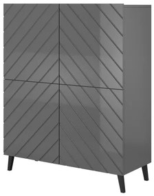 Chest of drawers ABETO mat graphite/ gloss graphite DIOMMI CAMA-ABETO-REGAL-GRA/GRA