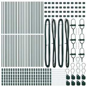 vidaXL Στυλοβάτες Φράχτη 52 τμχ Πράσινο Ø32 mm 120 cm Γαλβανισμένο Χάλυβα