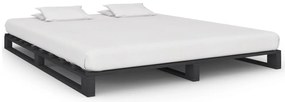 vidaXL Πλαίσιο Κρεβατιού Γκρι 160 x 200 εκ. Παλέτες Μασίφ Ξύλο Πεύκου