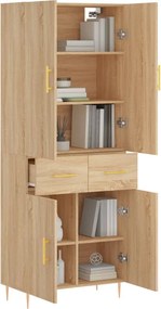 vidaXL Ντουλάπι Sonoma δρυς 69,5 x 34 x 180 εκ. από Επεξεργασμένο Ξύλο