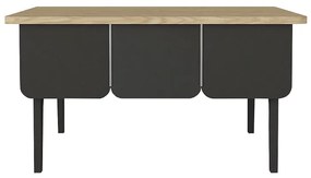 Τραπεζάκι σαλονιού Pedro Megapap χρώμα ανθρακί - rota oak 73,2x73,2x38,6εκ.